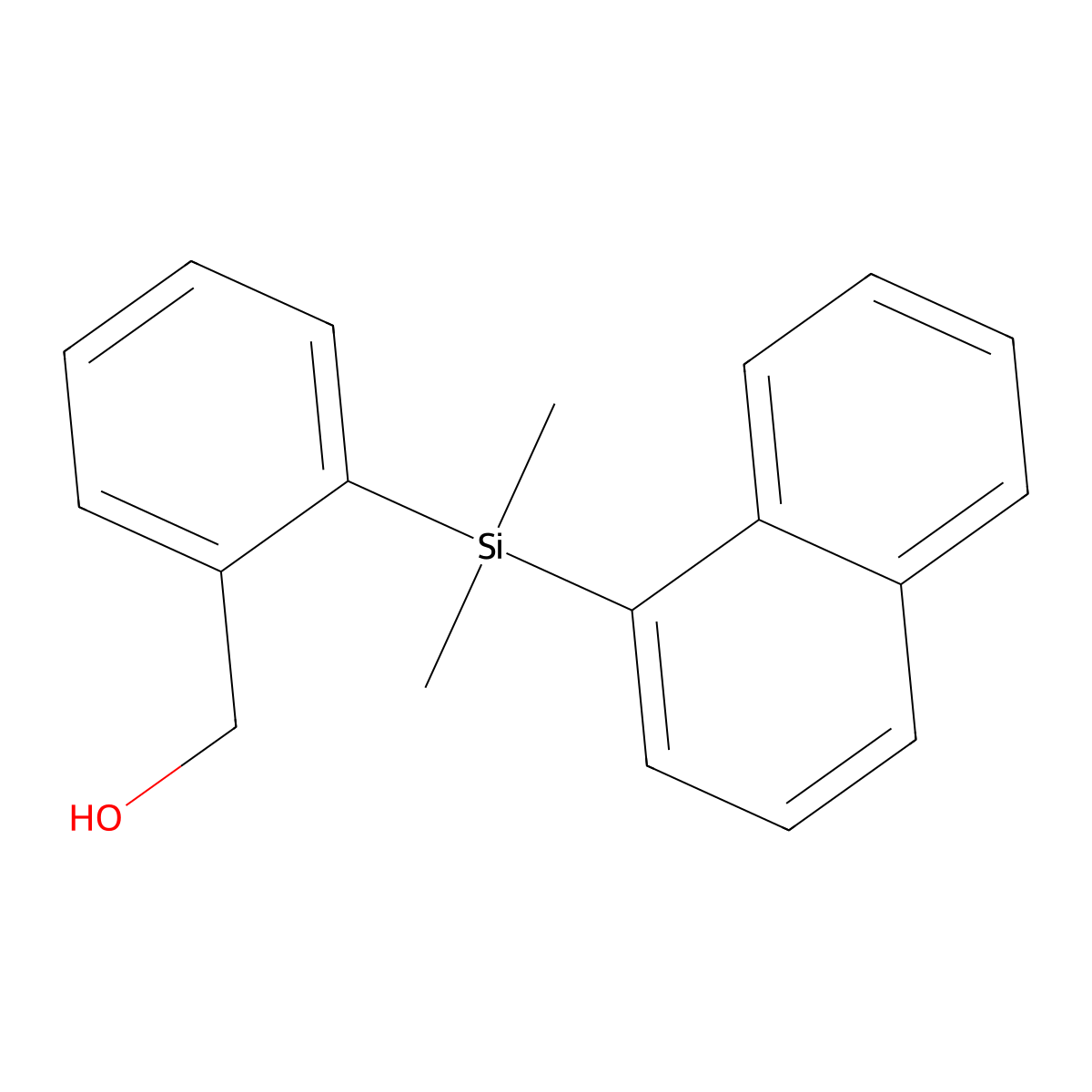 (2-(Dimethyl(naphthalen-1-yl)silyl)phenyl)methanol molecular structure, CAS 1217863-49-4
