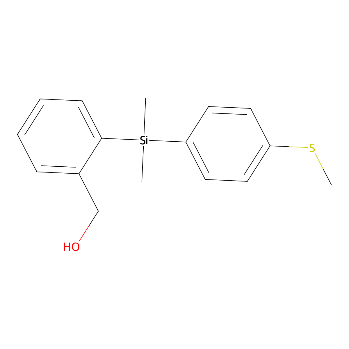 (2-(Dimethyl(4-(methylsulfanyl)phenyl)silyl)phenyl)methanol molecular structure, CAS 1217863-50-7