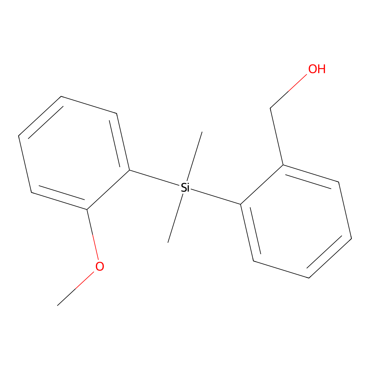 (2-((2-Methoxyphenyl)dimethylsilyl)phenyl)methanol molecular structure, CAS 1217863-51-8