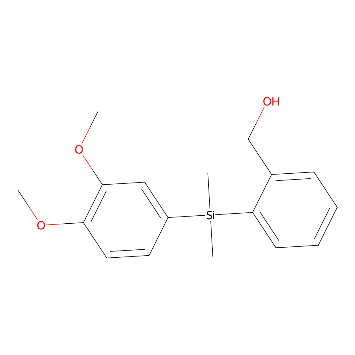 {2-[(3,4-Dimethoxyphenyl)dimethylsilyl]phenyl}methanol molecular structure, CAS 1217863-66-5