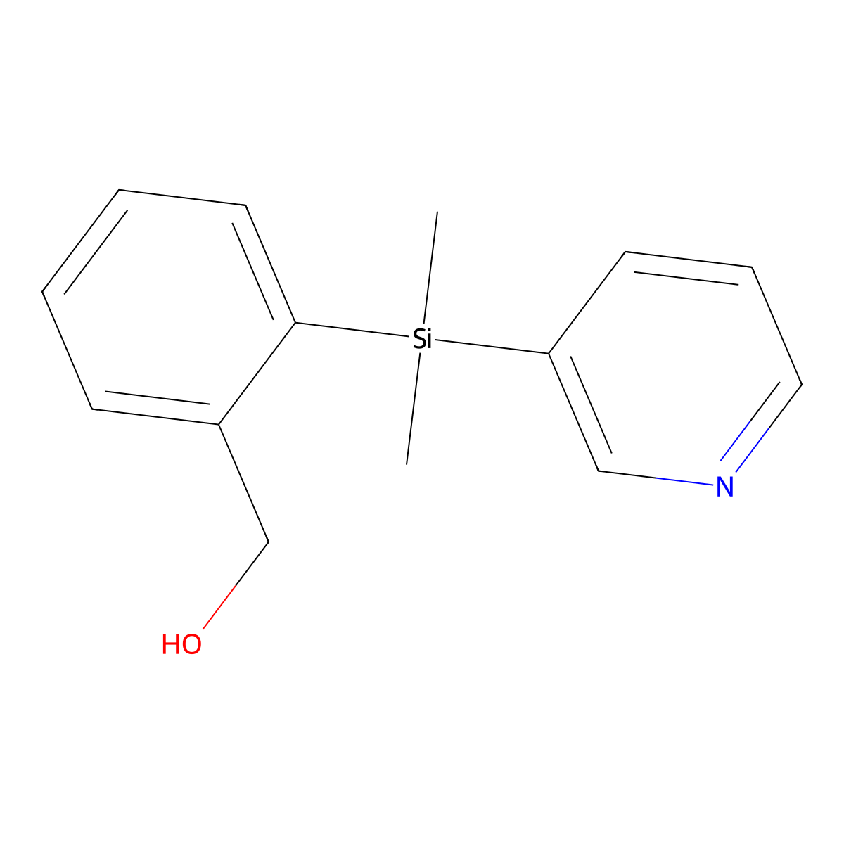 2-[Dimethyl(3-pyridyl)silyl]benzyl alcohol molecular structure, CAS 1217863-70-1