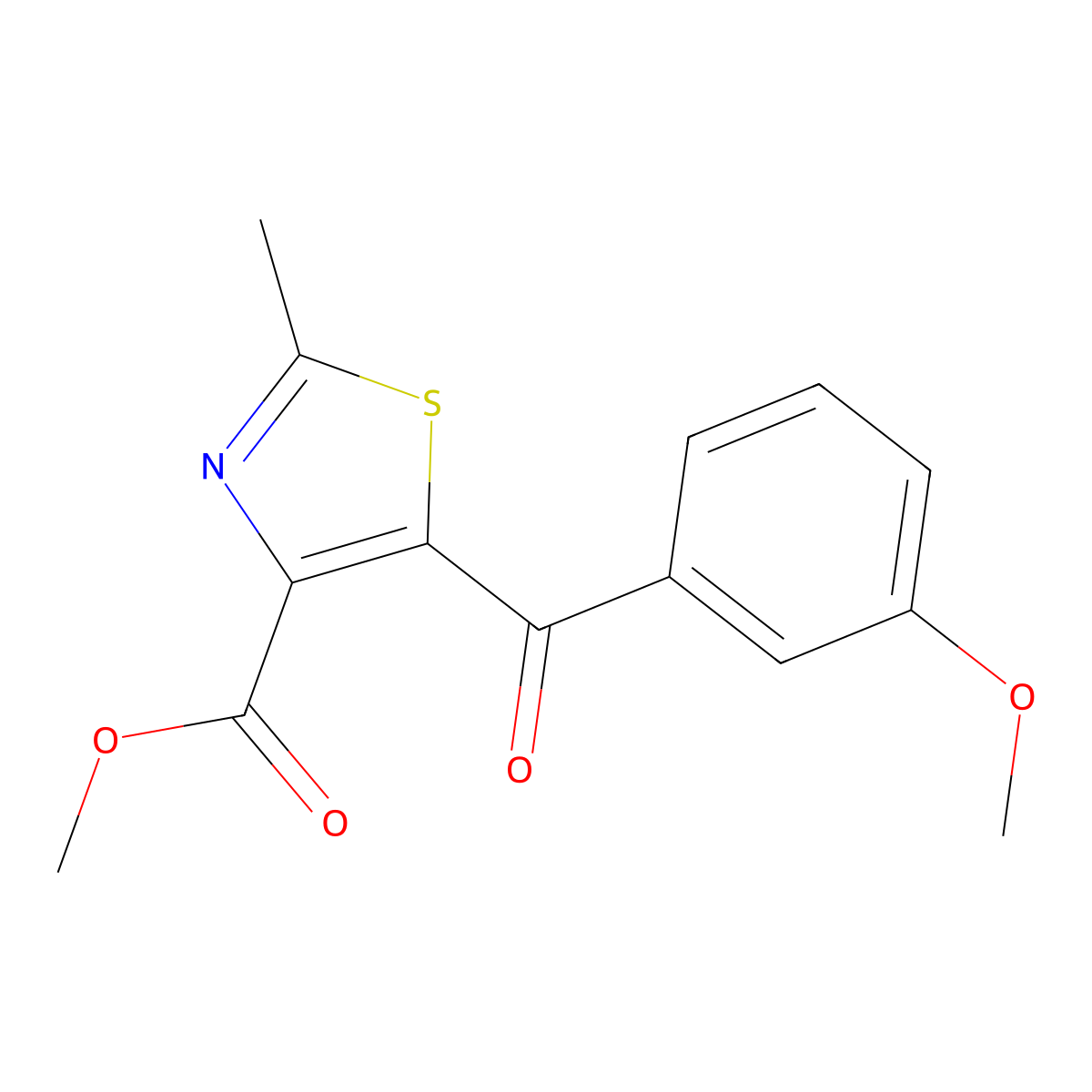 Methyl 5-(3-methoxybenzoyl)-2-methyl-1,3-thiazole-4-carboxylate molecular structure, CAS 1217866-91-5