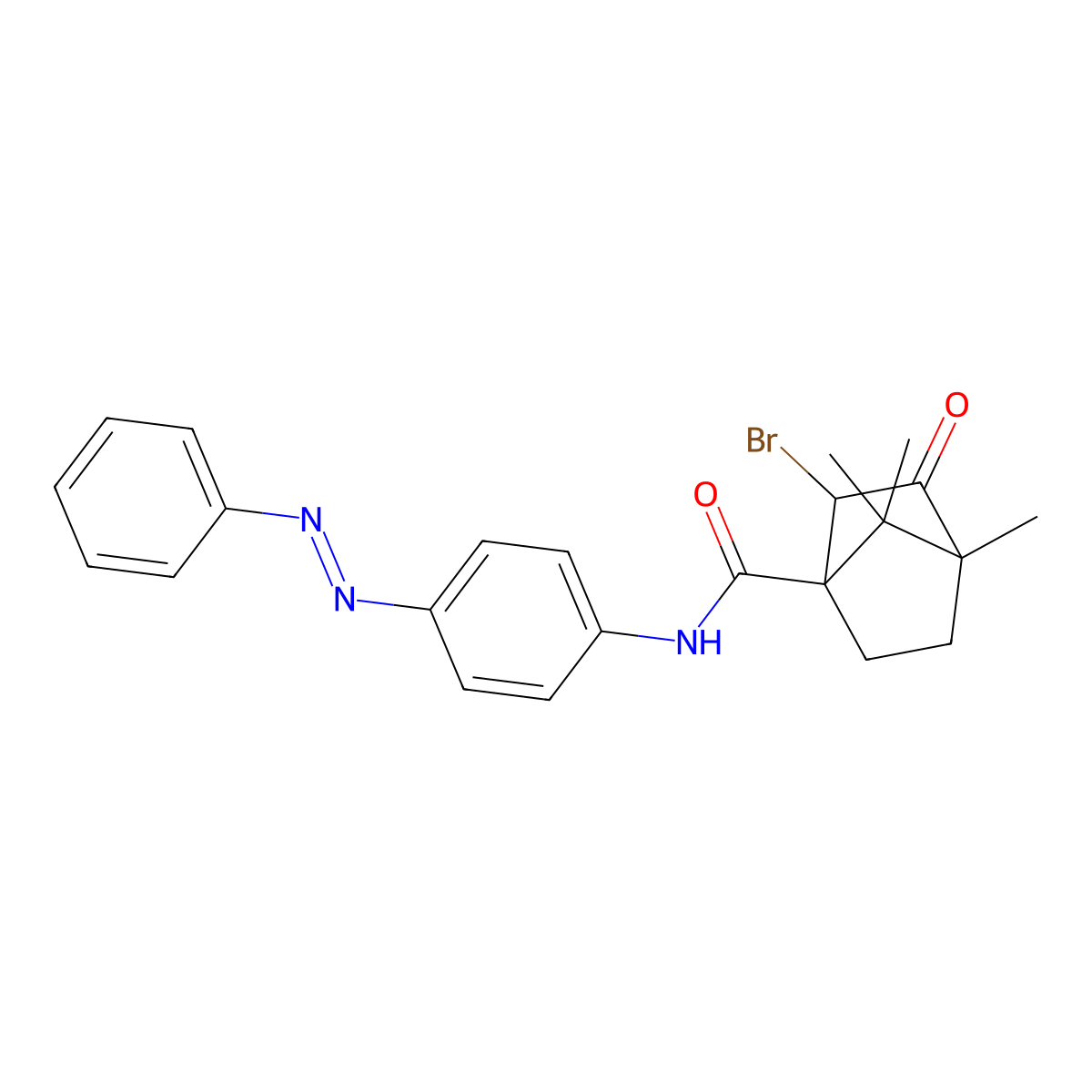 2-bromo-4,7,7-trimethyl-3-oxo-N-{4-[(E)-phenyldiazenyl]phenyl}bicyclo[2.2.1]heptane-1-carboxamide molecular structure, CAS 1217867-73-6
