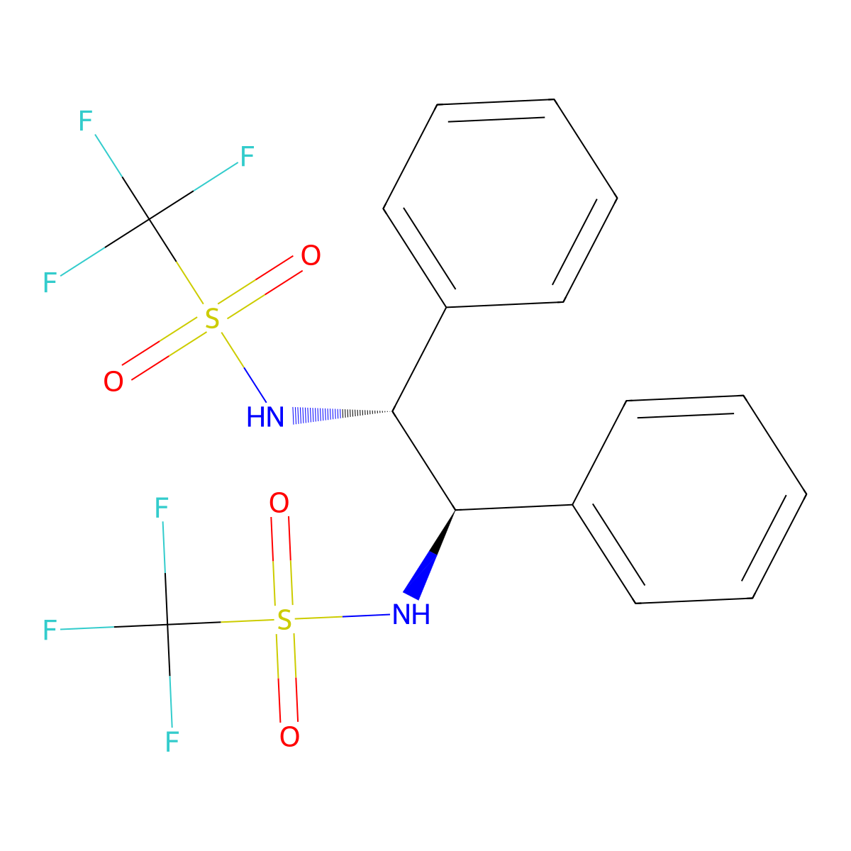 N,N'-((1R,2R)-1,2-Diphenylethane-1,2-diyl)bis(1,1,1-trifluoromethanesulfonamide) molecular structure, CAS 121788-73-6