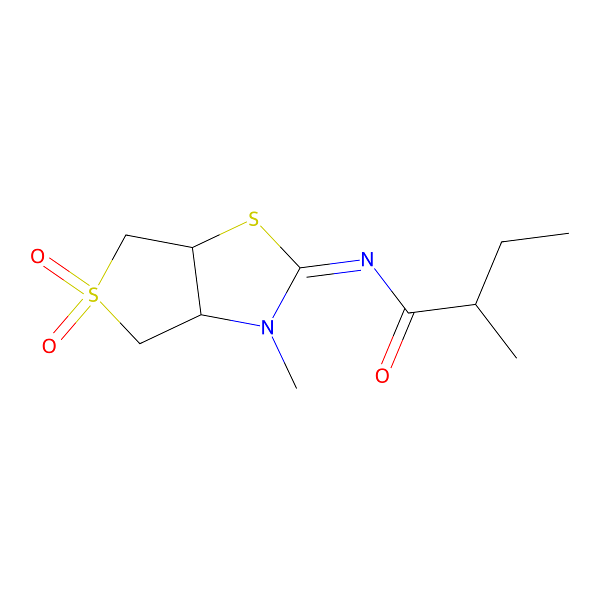 2-methyl-N-[(2Z)-3-methyl-5,5-dioxidotetrahydrothieno[3,4-d][1,3]thiazol-2(3H)-ylidene]butanamide molecular structure, CAS 1217880-44-8