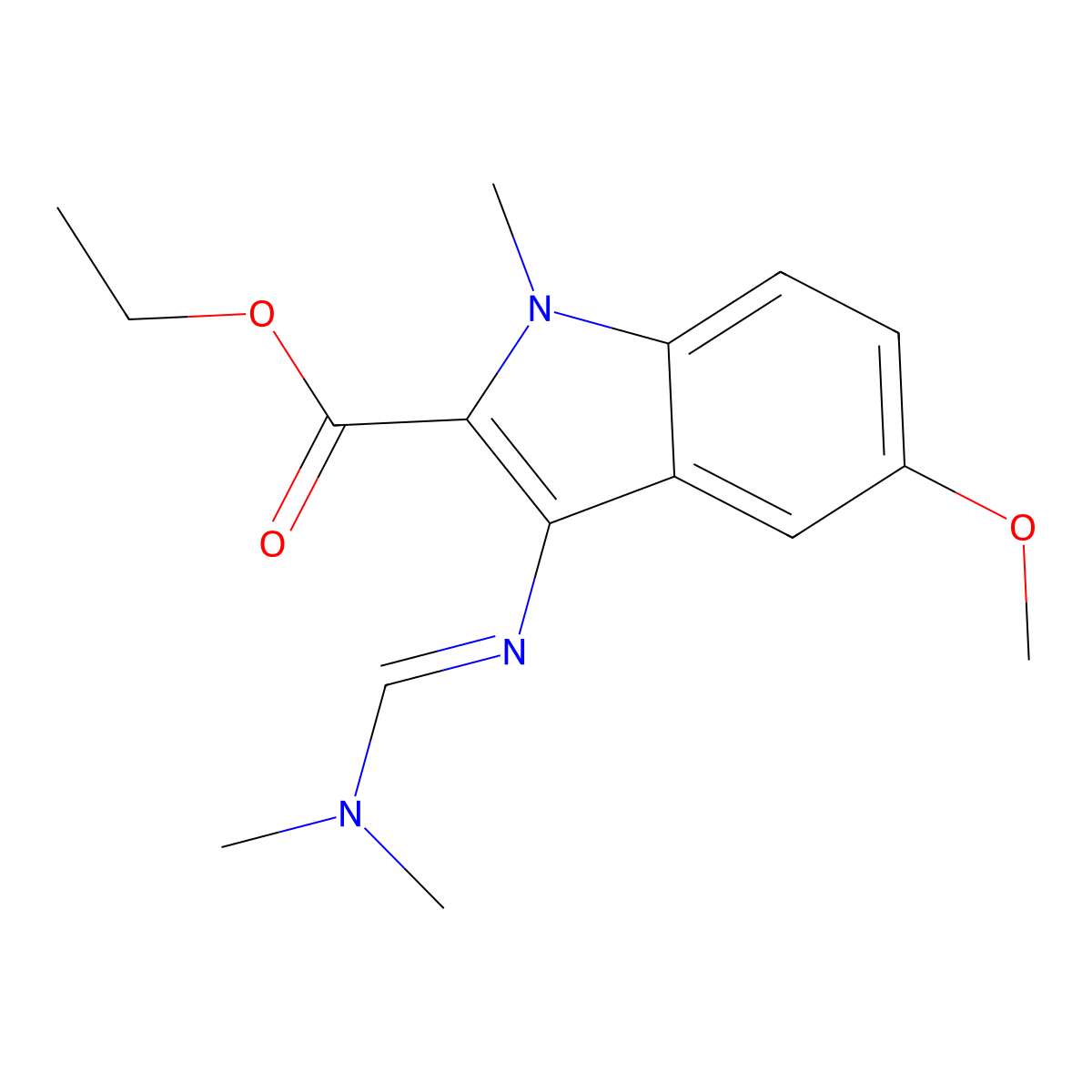ethyl 3-{[(1E)-(dimethylamino)methylene]amino}-5-methoxy-1-methyl-1H-indole-2-carboxylate molecular structure, CAS 1217885-75-0