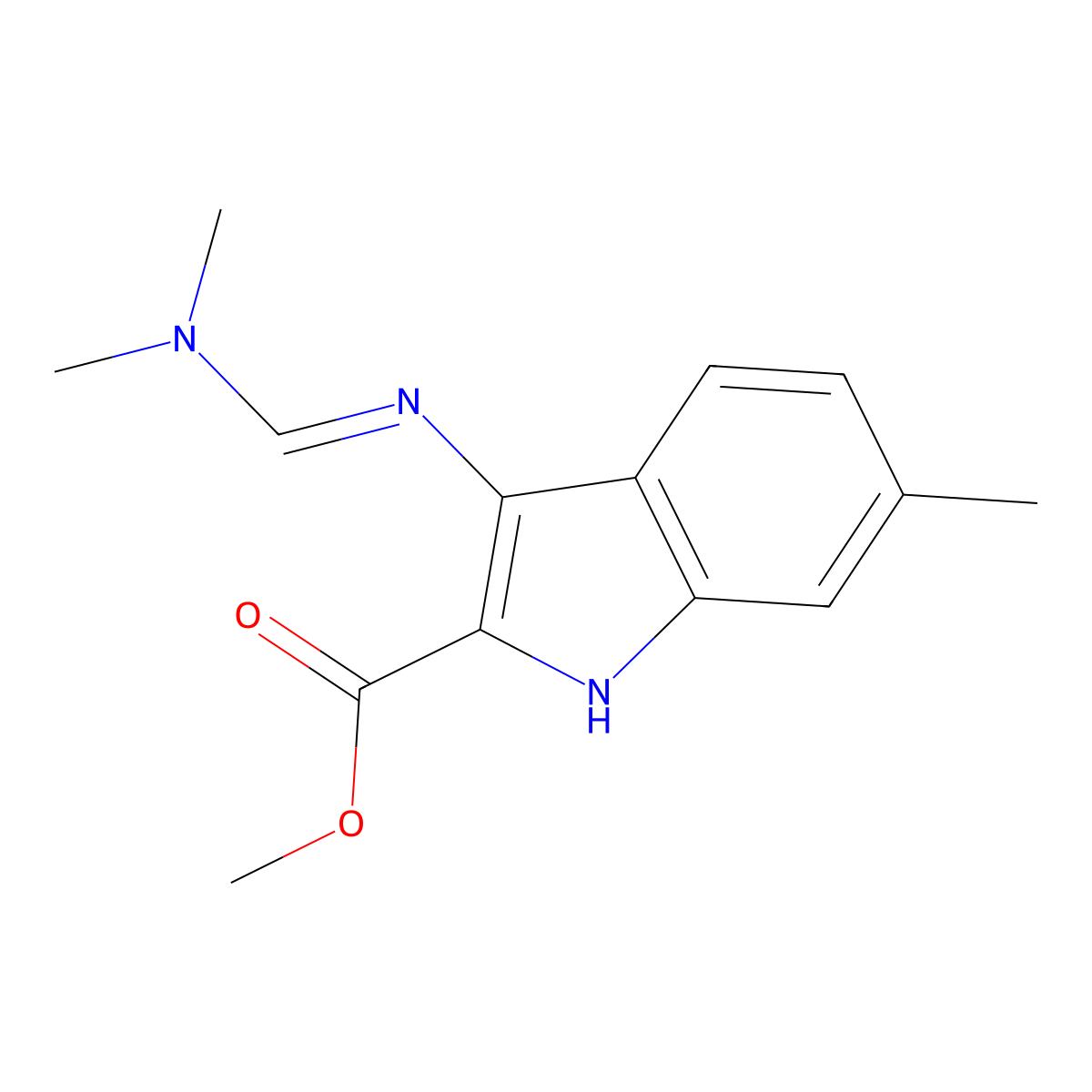 Methyl 3-(((dimethylamino)methylene)amino)-6-methyl-1H-indole-2-carboxylate molecular structure, CAS 1217885-78-3
