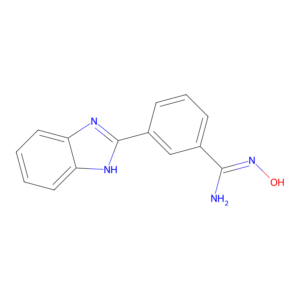 3-(1H-benzimidazol-2-yl)-N'-hydroxybenzenecarboximidamide molecular structure, CAS 1217885-87-4