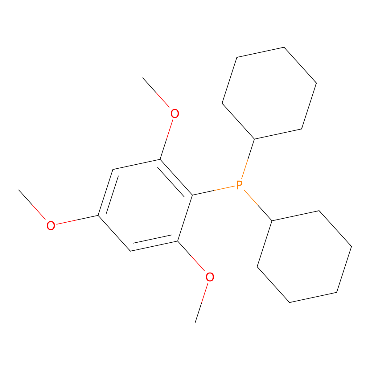 Dicyclohexyl(2,4,6-trimethoxyphenyl)phosphine molecular structure, CAS 1217887-08-5