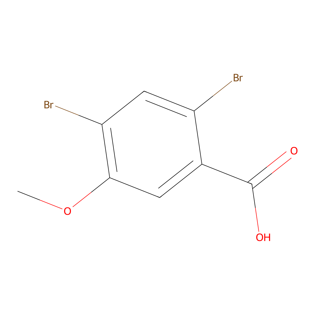 2,4-Dibromo-5-methoxybenzoic acid molecular structure, CAS 121789-22-8
