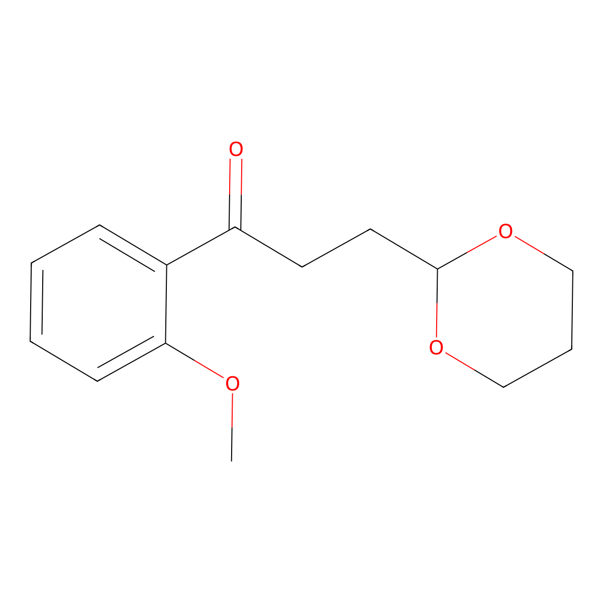 3-(1,3-Dioxan-2-yl)-1-(2-methoxyphenyl)propan-1-one molecular structure, CAS 121789-31-9