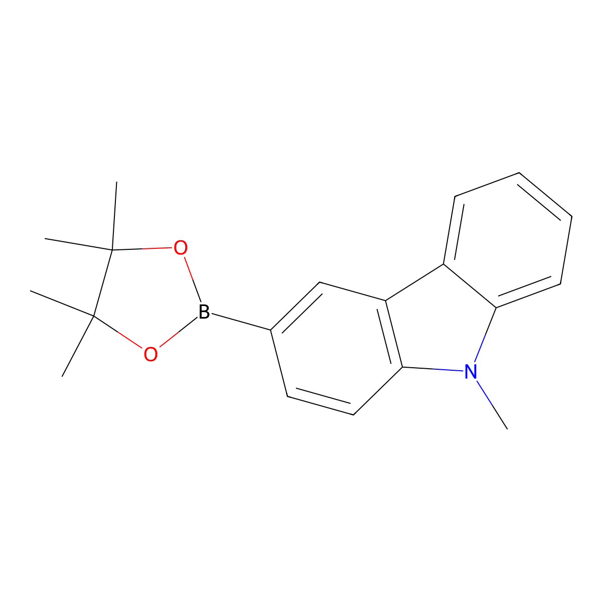 9-Methyl-3-(4,4,5,5-tetramethyl-1,3,2-dioxaborolan-2-yl)-9H-carbazole molecular structure, CAS 1217891-71-8