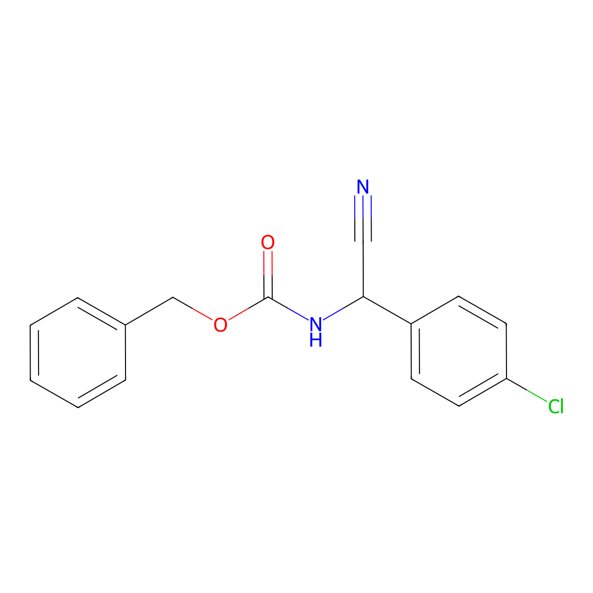 benzyl N-[(4-chlorophenyl)(cyano)methyl]carbamate molecular structure, CAS 1217897-39-6