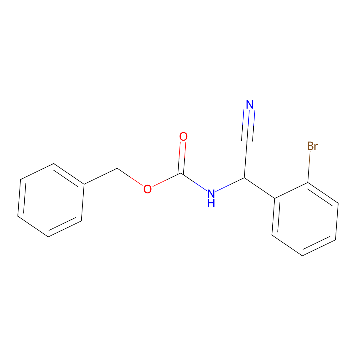 benzyl N-[(2-bromophenyl)(cyano)methyl]carbamate molecular structure, CAS 1217897-40-9