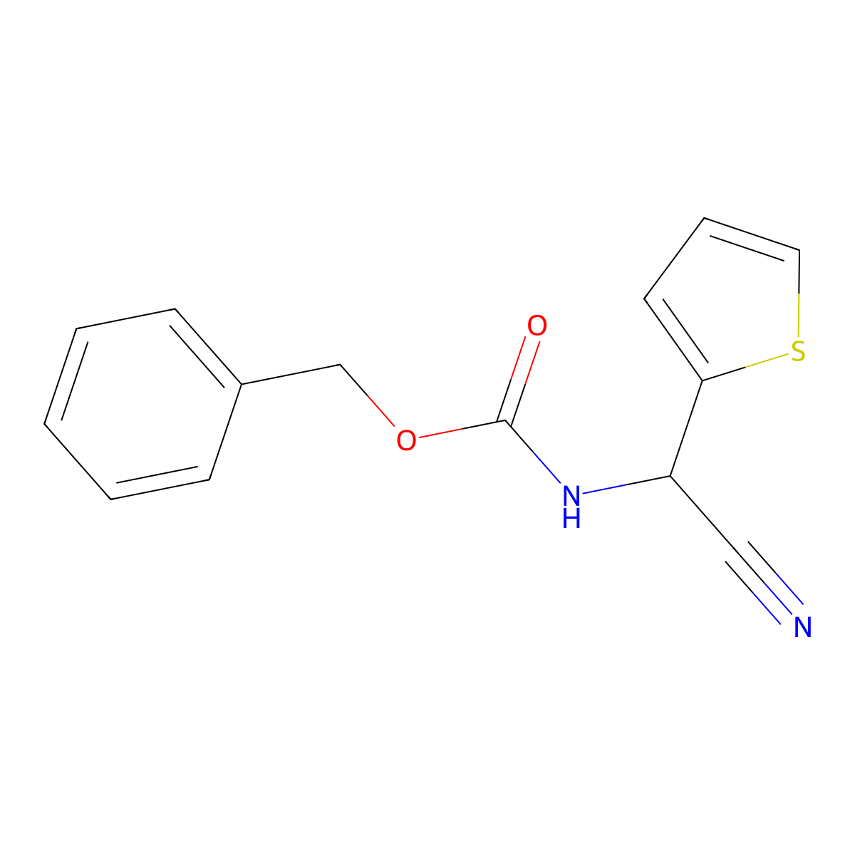 benzyl N-[cyano(thiophen-2-yl)methyl]carbamate molecular structure, CAS 1217897-41-0