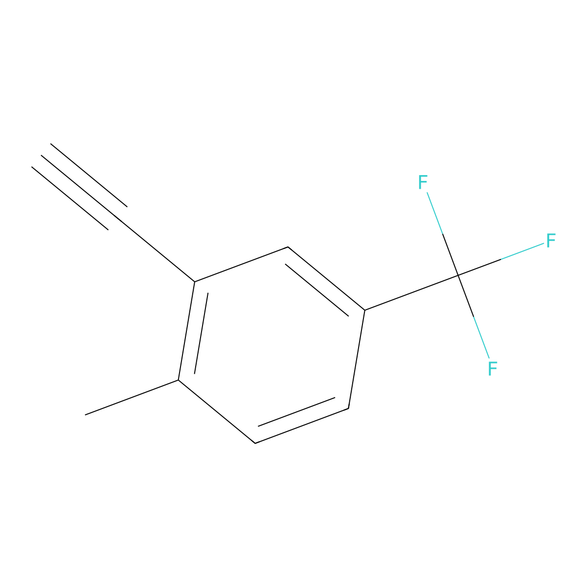 2-Ethynyl-1-methyl-4-(trifluoromethyl)benzene molecular structure, CAS 121793-11-1