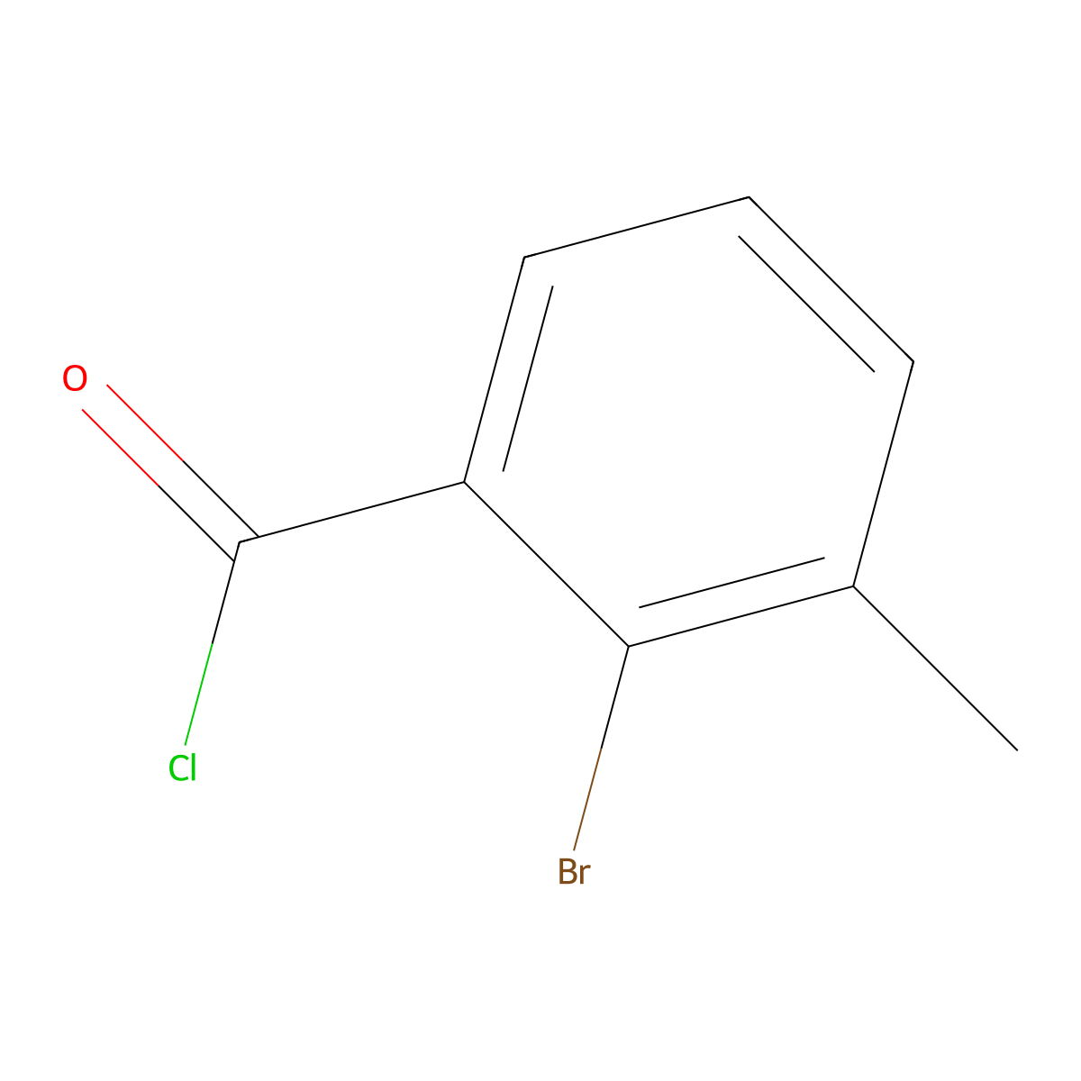 2-Bromo-3-methylbenzoyl chloride molecular structure, CAS 121794-40-9