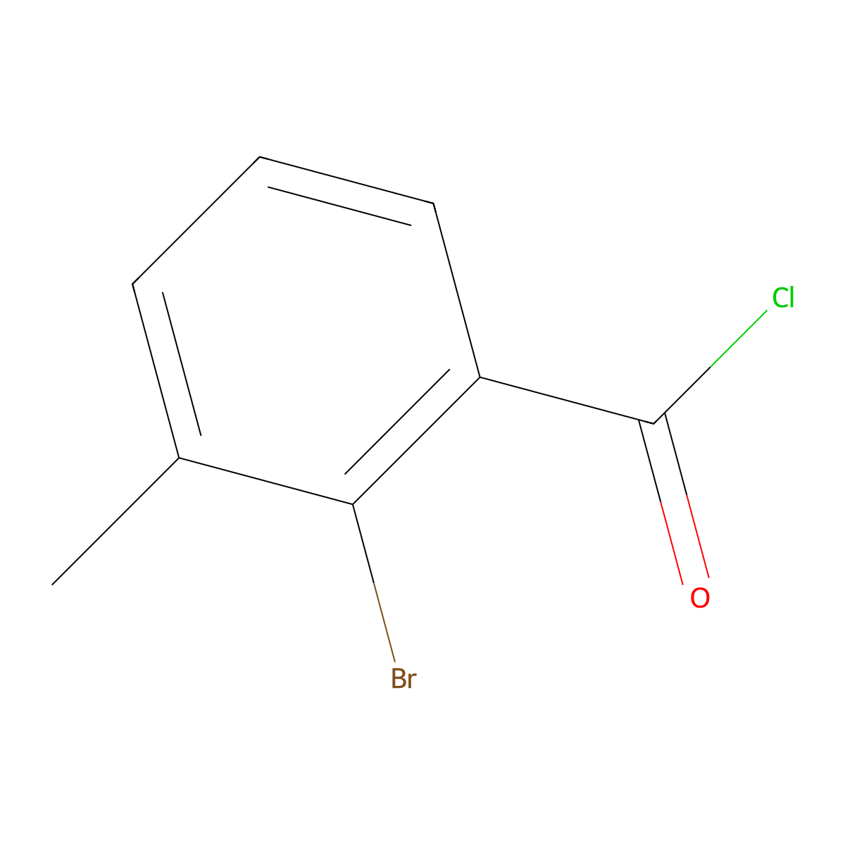 2-Bromo-3-methylbenzoyl chloride molecular structure, CAS 121794-40-9