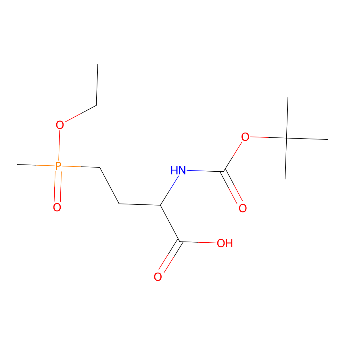 2-{[(Tert-butoxy)carbonyl]amino}-4-[ethoxy(methyl)phosphoryl]butanoic acid molecular structure, CAS 121795-10-6