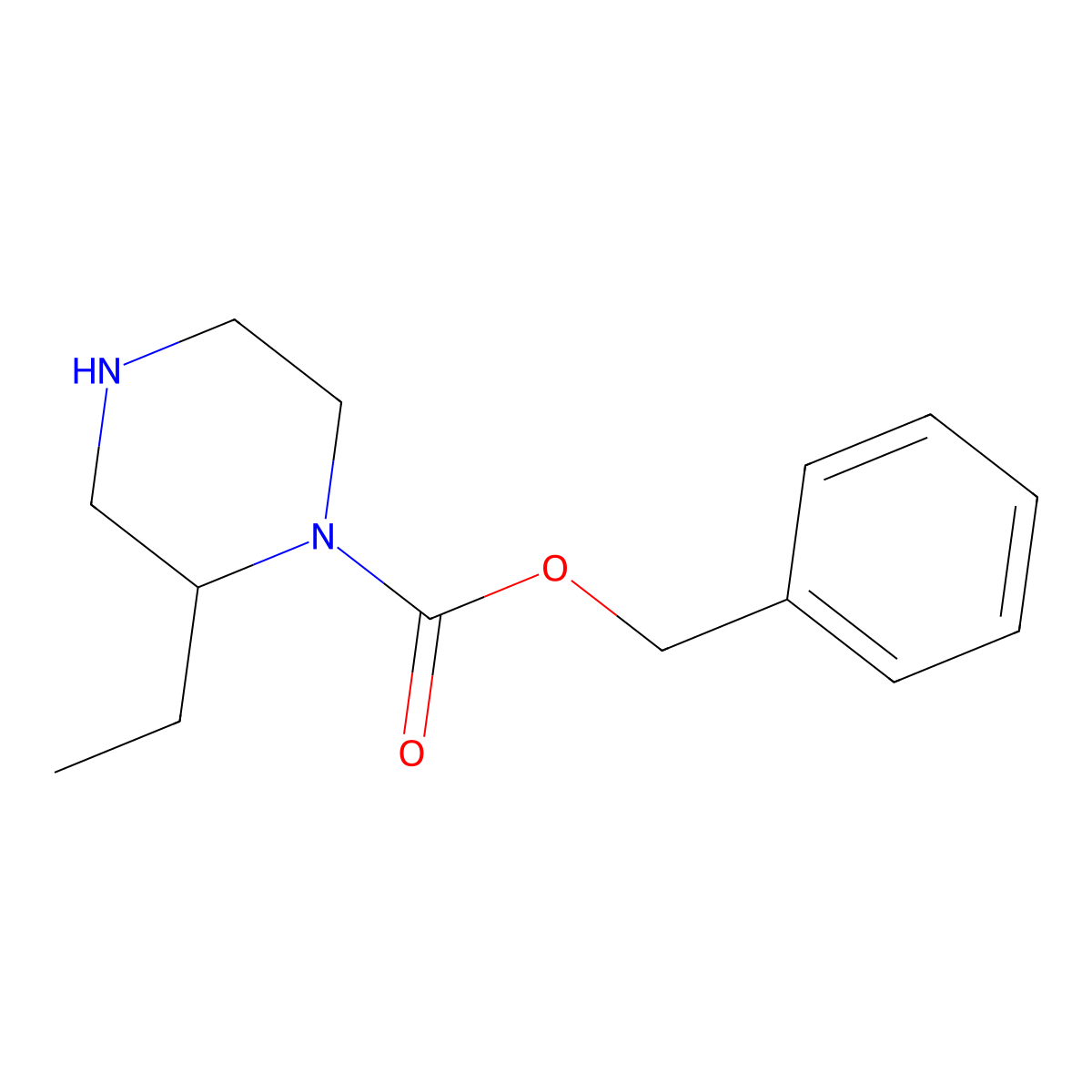 benzyl (2S)-2-ethylpiperazine-1-carboxylate molecular structure, CAS 1217975-39-7