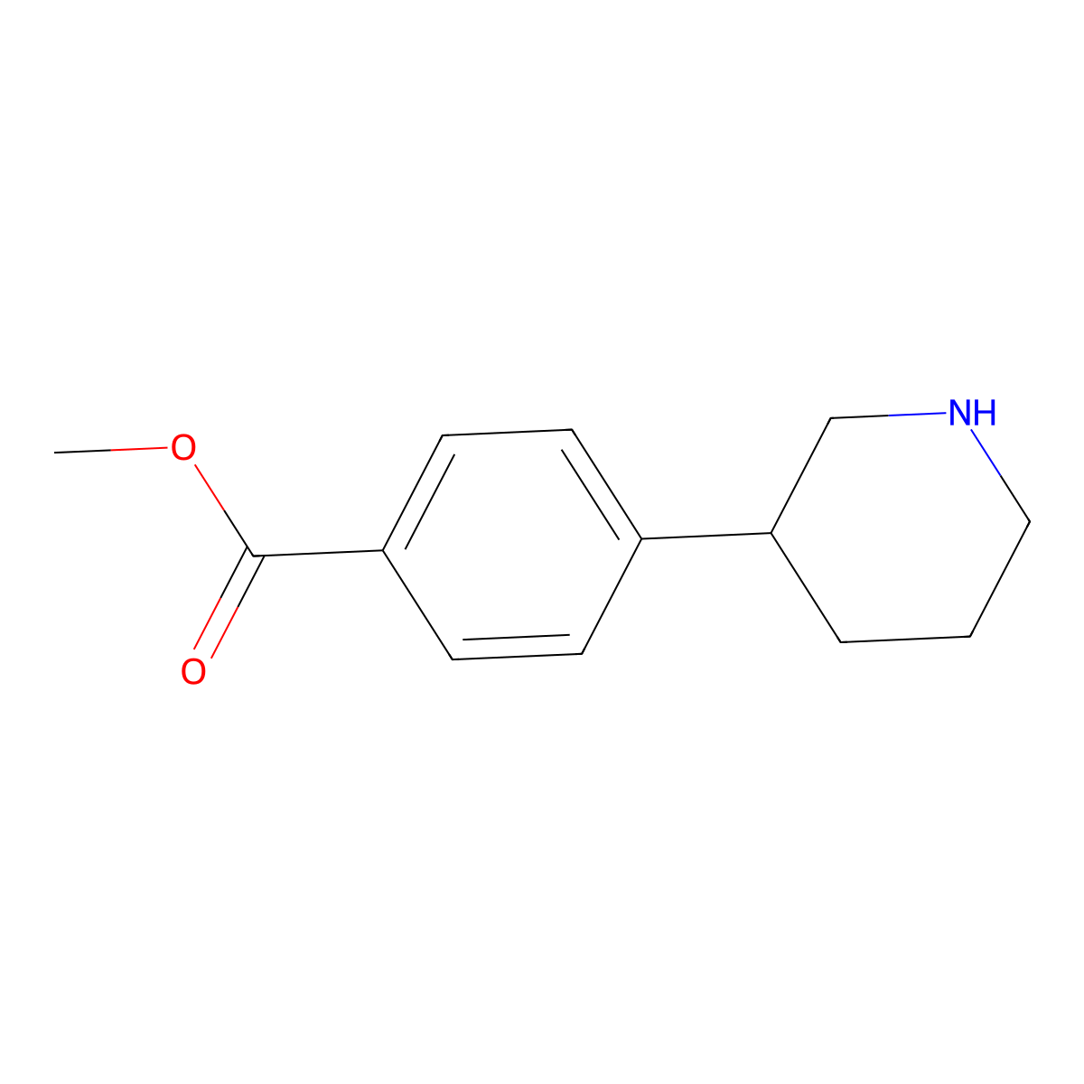 methyl 4-[(3S)-3-piperidyl]benzoate molecular structure, CAS 1217975-51-3