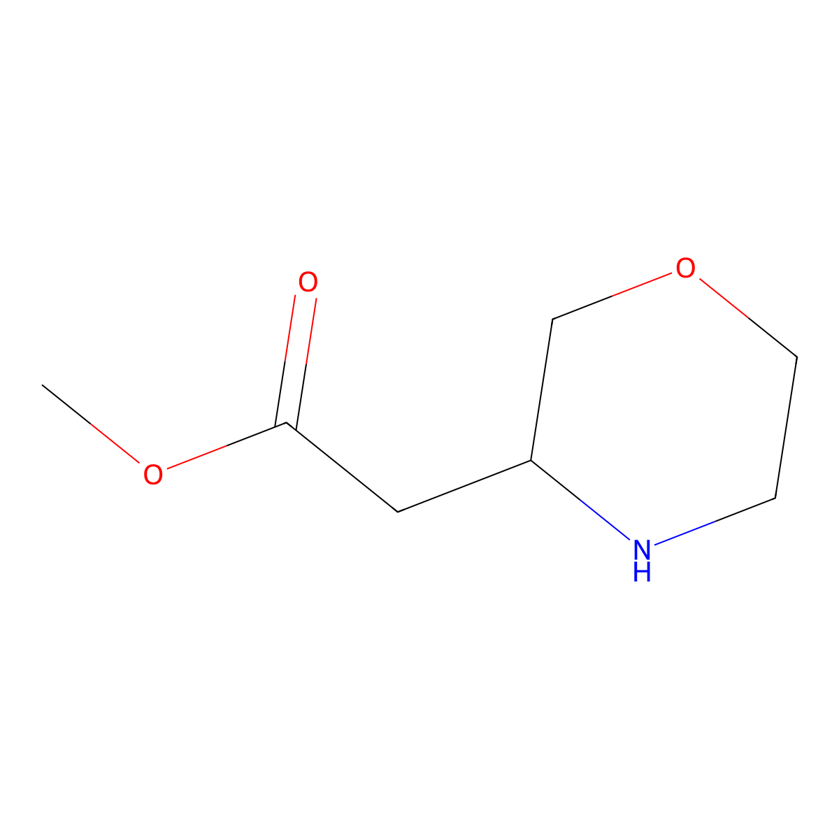 (R)-Methyl 2-(morpholin-3-yl)acetate molecular structure, CAS 1217976-31-2