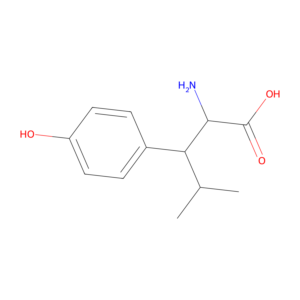 (2S,3S)-2-amino-3-(4-hydroxyphenyl)-4-methylpentanoic acid molecular structure, CAS 1217976-32-3