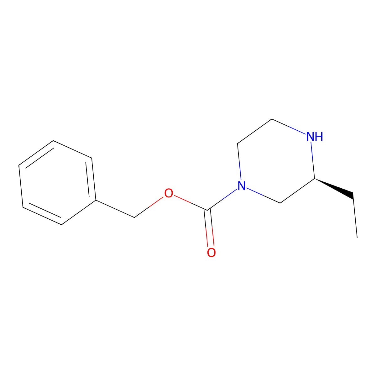 (3s)-1-Cbz-3-ethyl-piperazine molecular structure, CAS 1217976-96-9