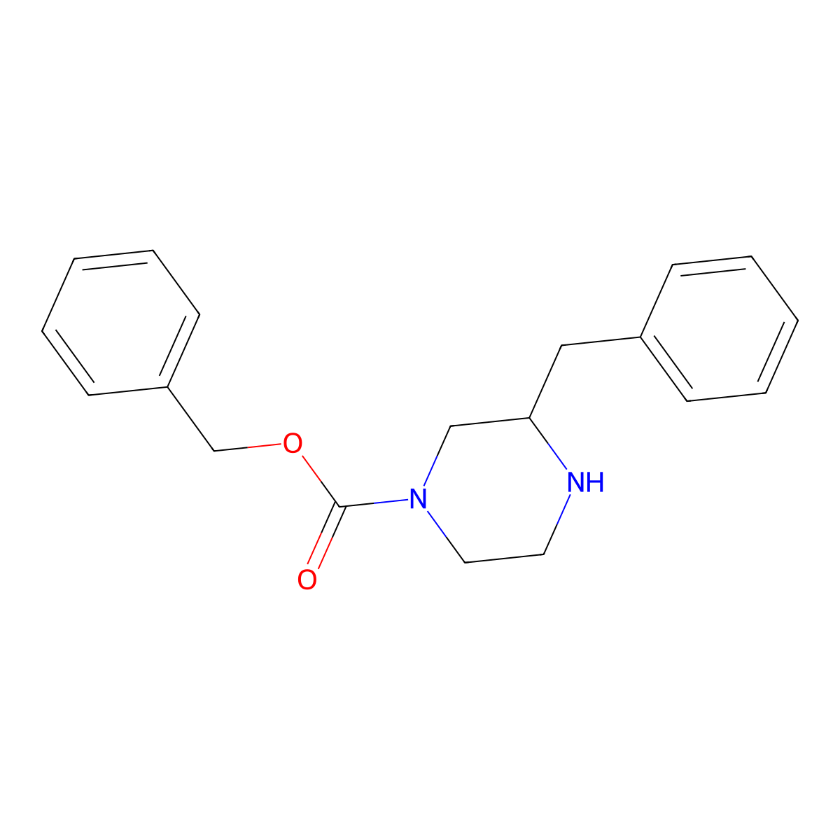 3-Benzyl-piperazine-1-carboxylic acid benzyl ester molecular structure, CAS 1217977-09-7