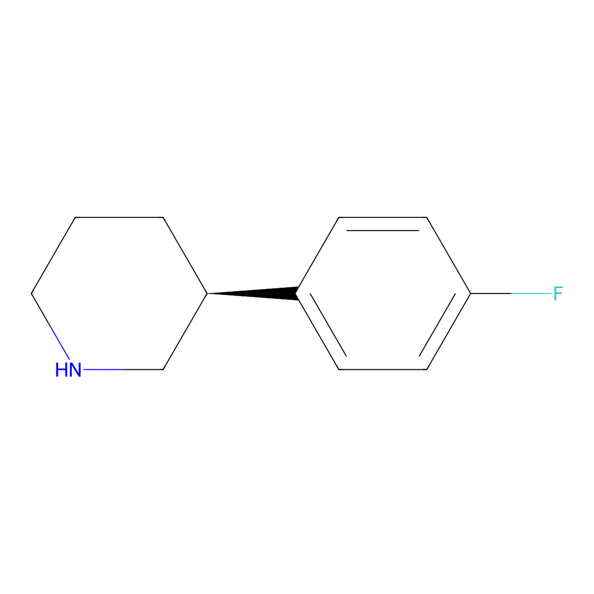 (S)-3-(4-Fluorophenyl)piperidine molecular structure, CAS 1217978-01-2