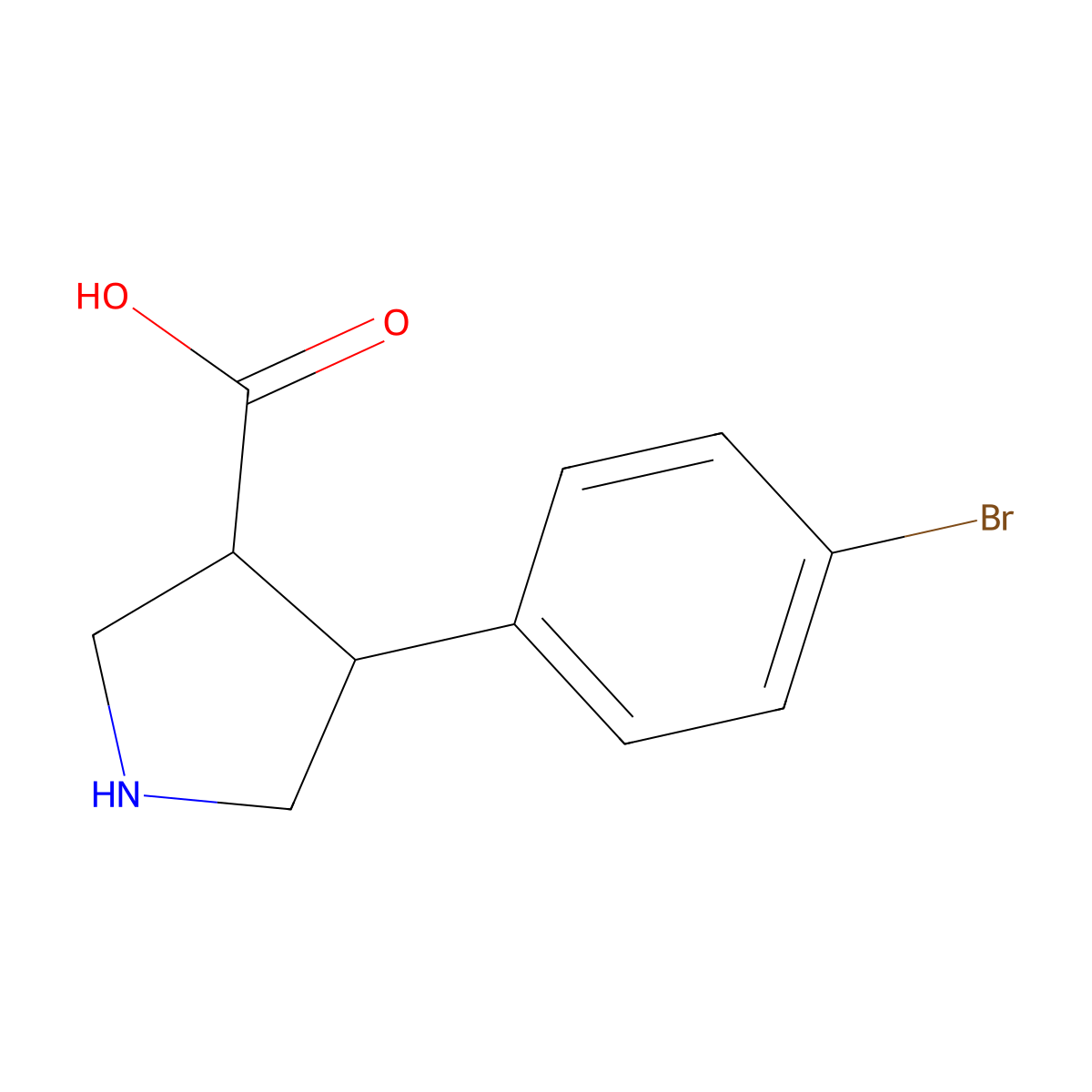 (3R,4S)-4-(4-Bromophenyl)pyrrolidine-3-carboxylic acid molecular structure, CAS 1217978-04-5