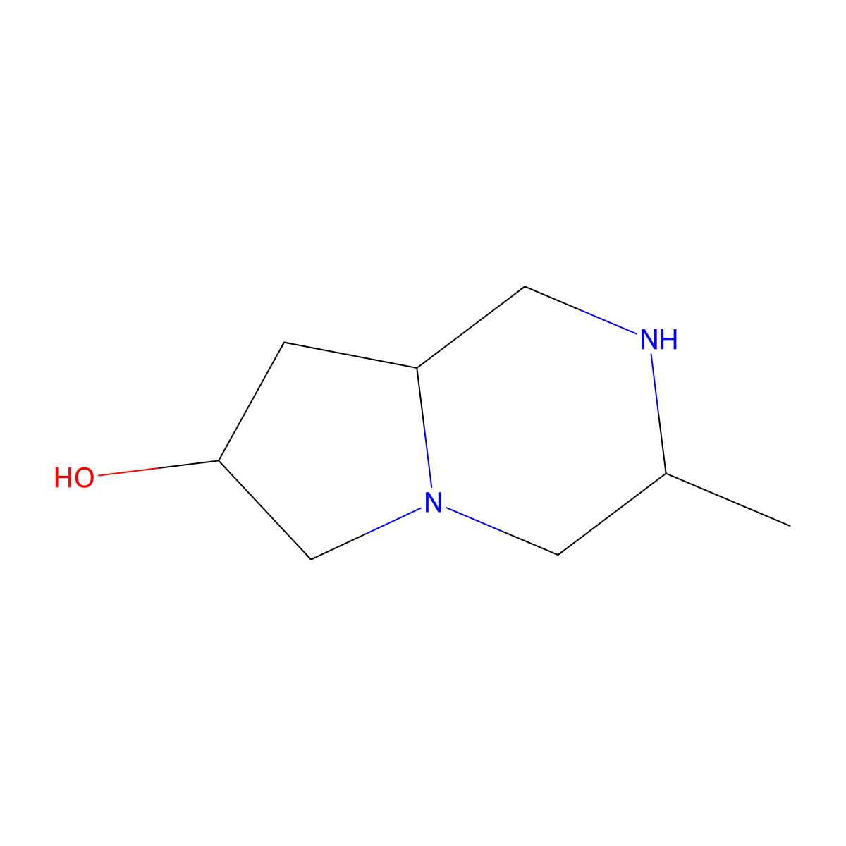(3S,7R,8AS)-3-Methyl-octahydropyrrolo[1,2-A]pyrazin-7-OL molecular structure, CAS 1217985-78-8