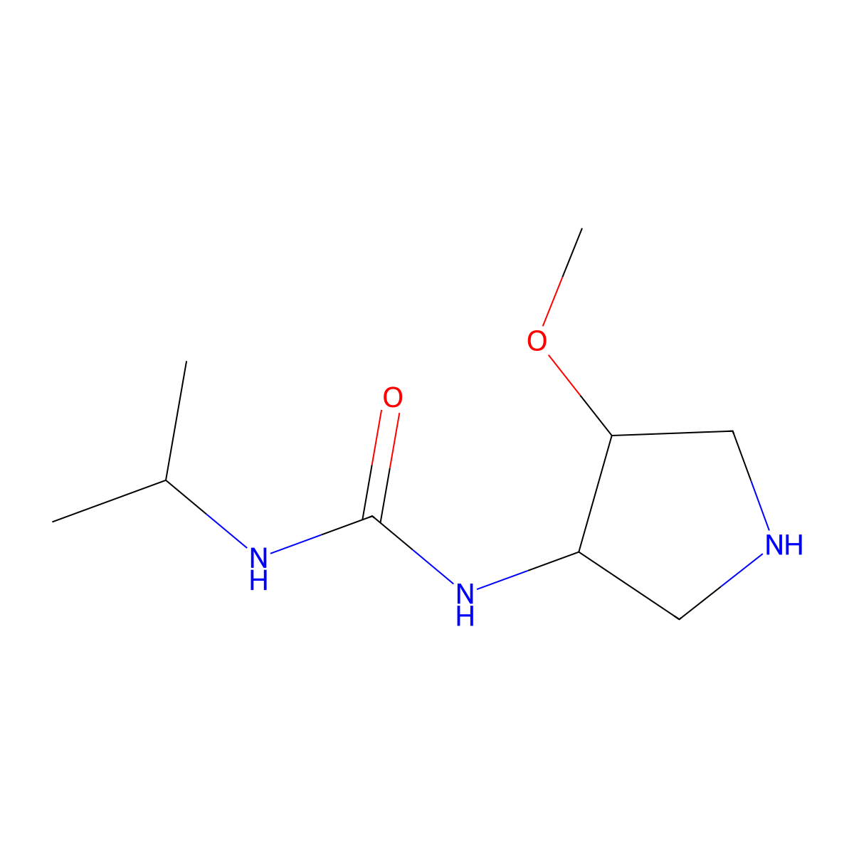 1-[(4S)-4-methoxypyrrolidin-3-yl]-3-(propan-2-yl)urea molecular structure, CAS 1217988-55-0