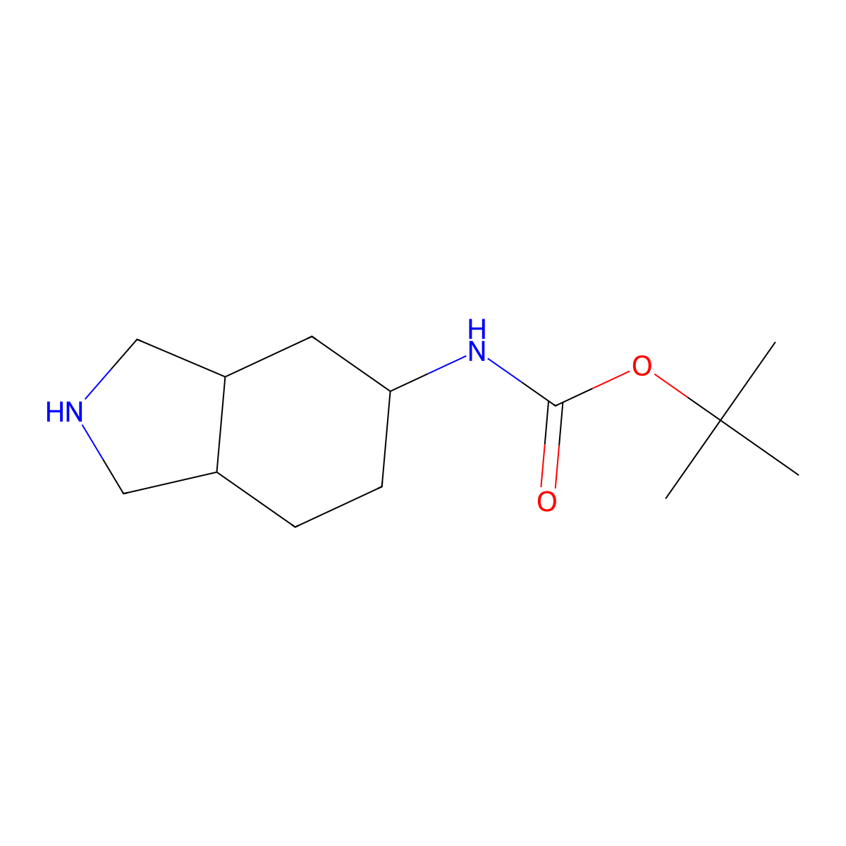 tert-butyl N-[(3aS,7aR)-octahydro-1H-isoindol-5-yl]carbamate molecular structure, CAS 1217992-42-1