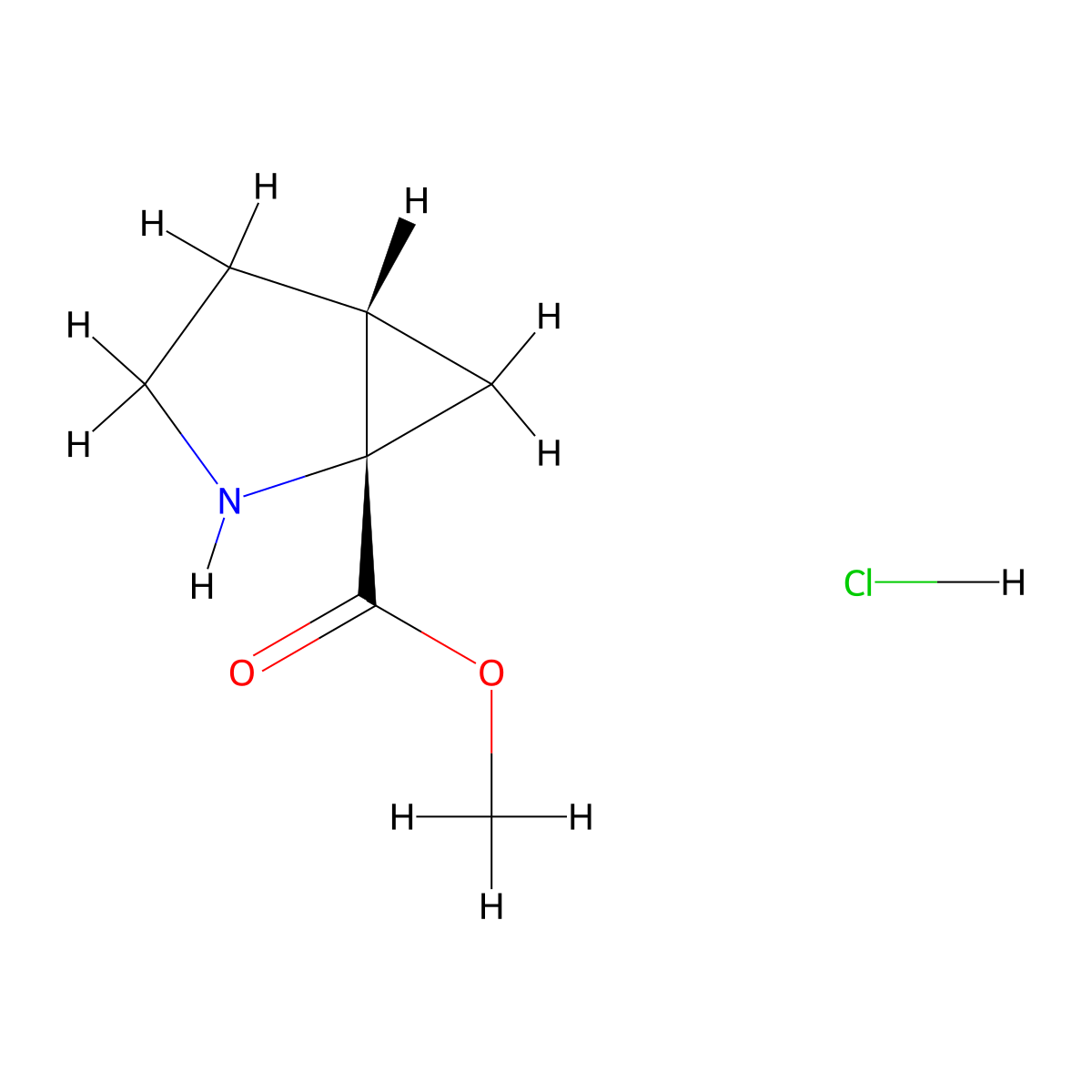 methyl (1S,5R)-2-azabicyclo[3.1.0]hexane-1-carboxylate hydrochloride molecular structure, CAS 1217994-39-2