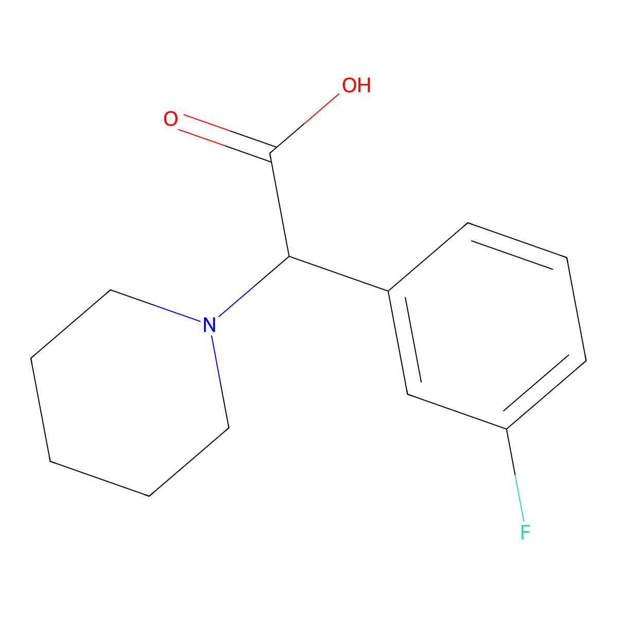 2-(3-Fluorophenyl)-2-(piperidin-1-yl)acetic acid molecular structure, CAS 1218005-05-0