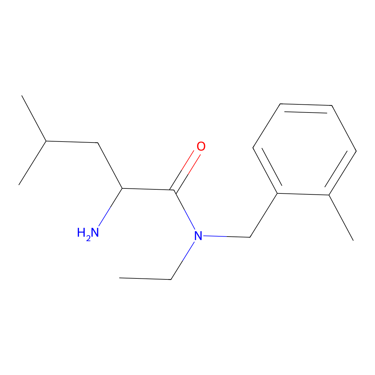 2-amino-N-ethyl-4-methyl-N-[(2-methylphenyl)methyl]pentanamide molecular structure, CAS 1218006-89-3