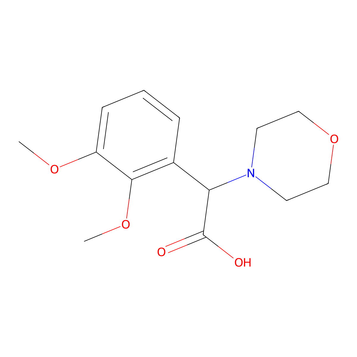 2-(2,3-Dimethoxyphenyl)-2-morpholinoacetic acid molecular structure, CAS 1218007-08-9