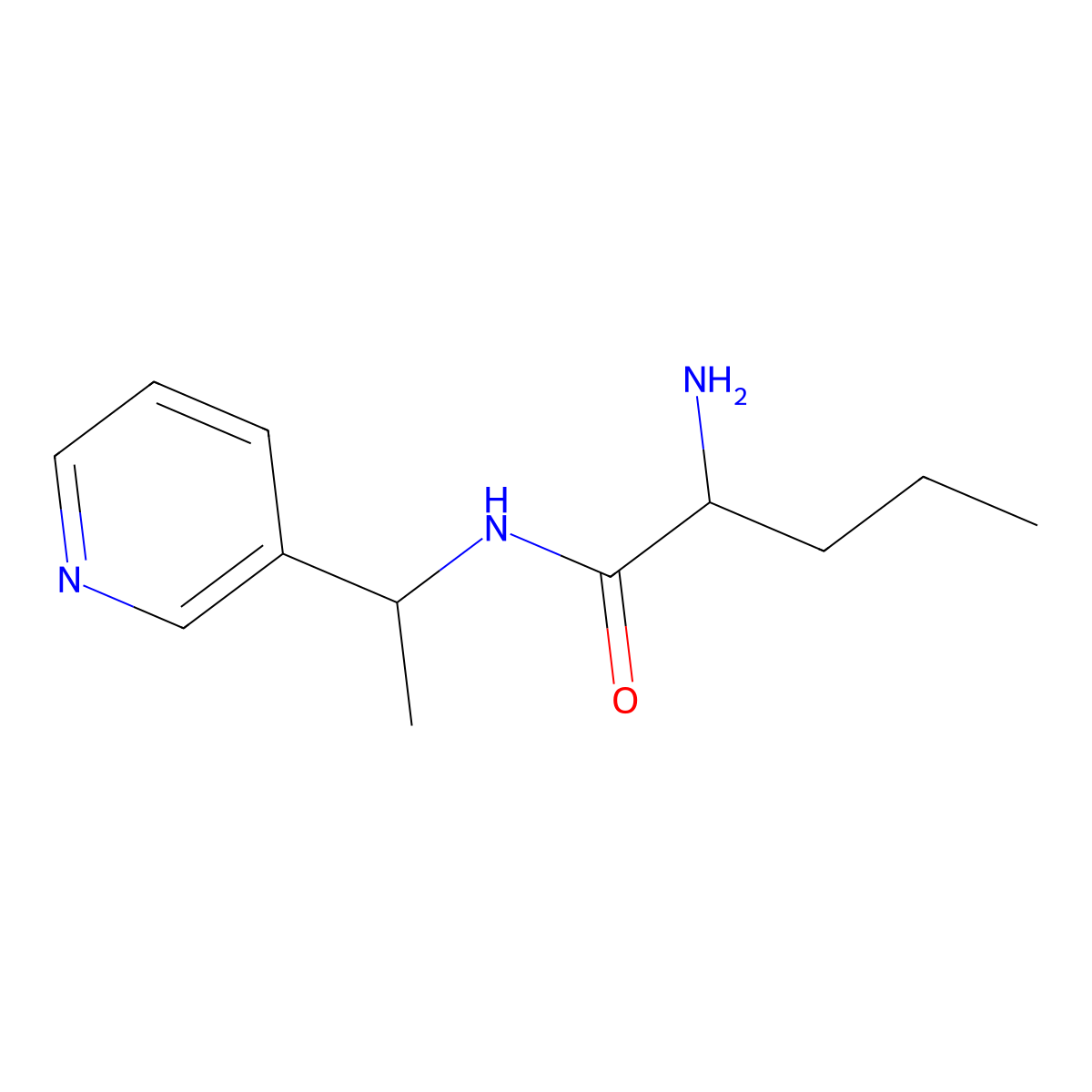 2-Amino-N-(1-(pyridin-3-yl)ethyl)pentanamide molecular structure, CAS 1218009-69-8