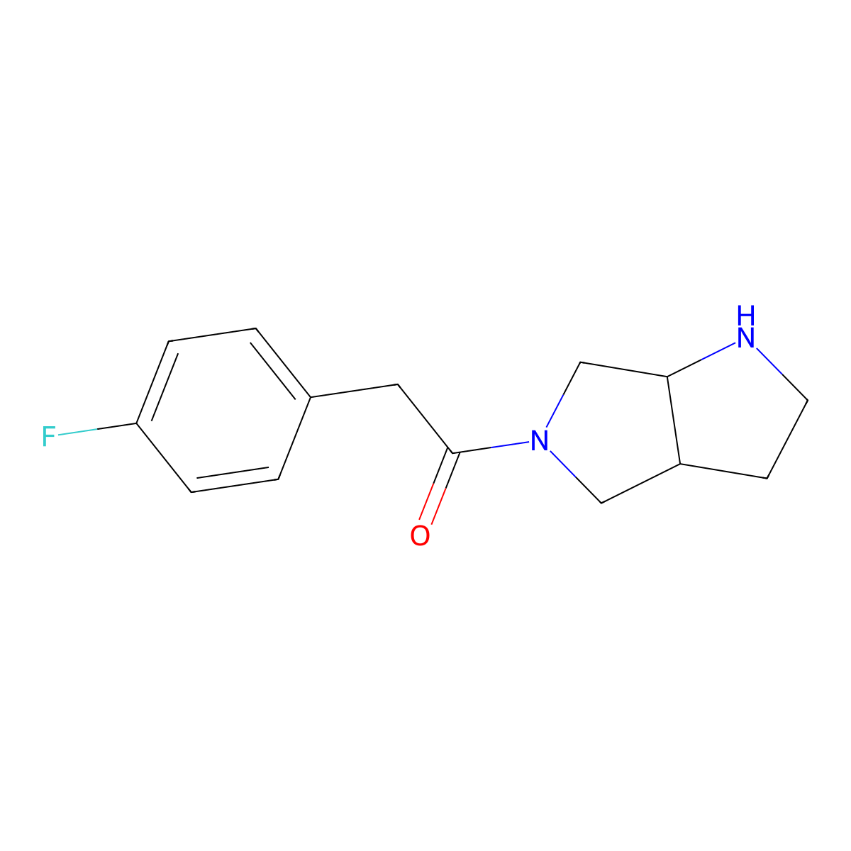 2-(4-Fluorophenyl)-1-(cis-hexahydropyrrolo[3,4-b]pyrrol-5(1H)-yl)ethanone molecular structure, CAS 1218009-96-1