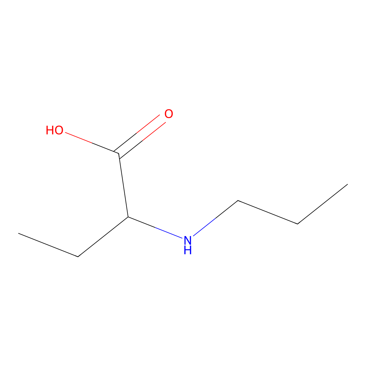 2-(Propylamino)butanoic acid molecular structure, CAS 1218014-13-1