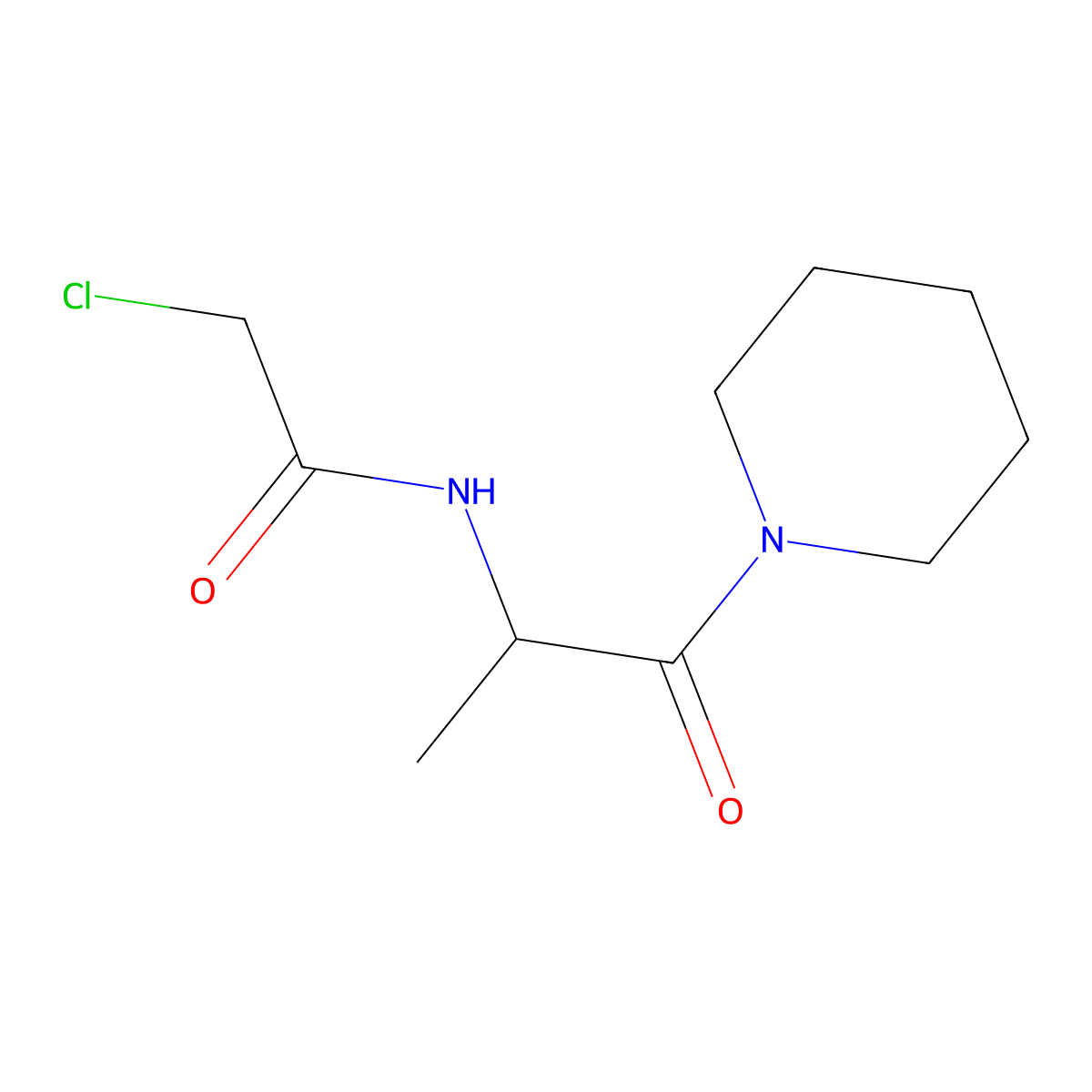2-chloro-N-(1-oxo-1-(piperidin-1-yl)propan-2-yl)acetamide molecular structure, CAS 1218022-97-9