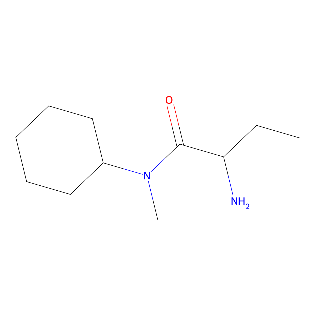 2-amino-N-cyclohexyl-N-methylbutanamide molecular structure, CAS 1218023-56-3
