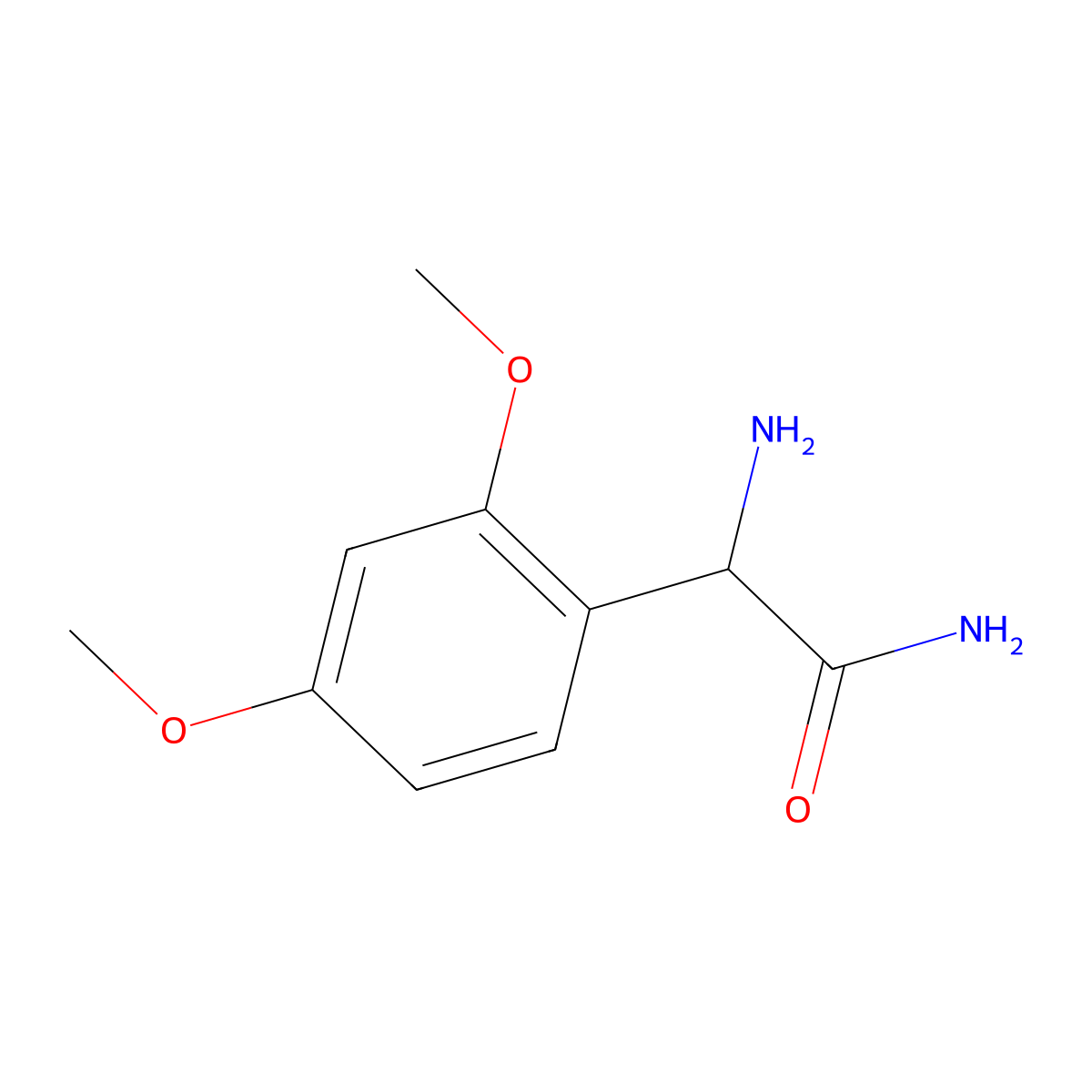 2-Amino-2-(2,4-dimethoxyphenyl)acetamide molecular structure, CAS 1218026-71-1