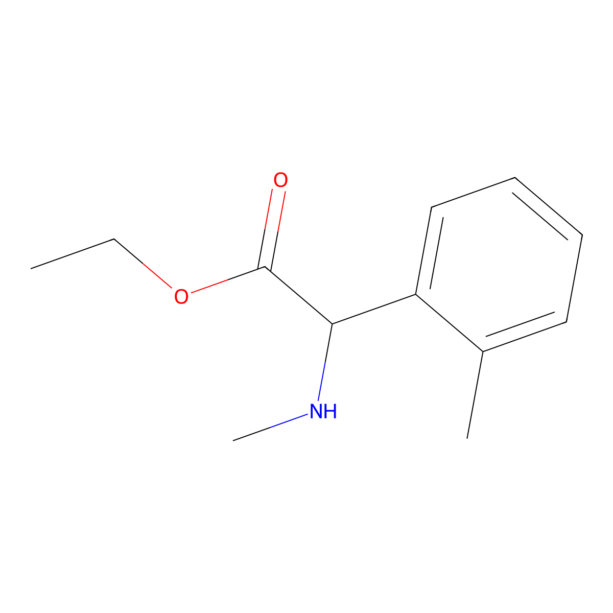 Ethyl 2-(methylamino)-2-(o-tolyl)acetate molecular structure, CAS 1218029-04-9