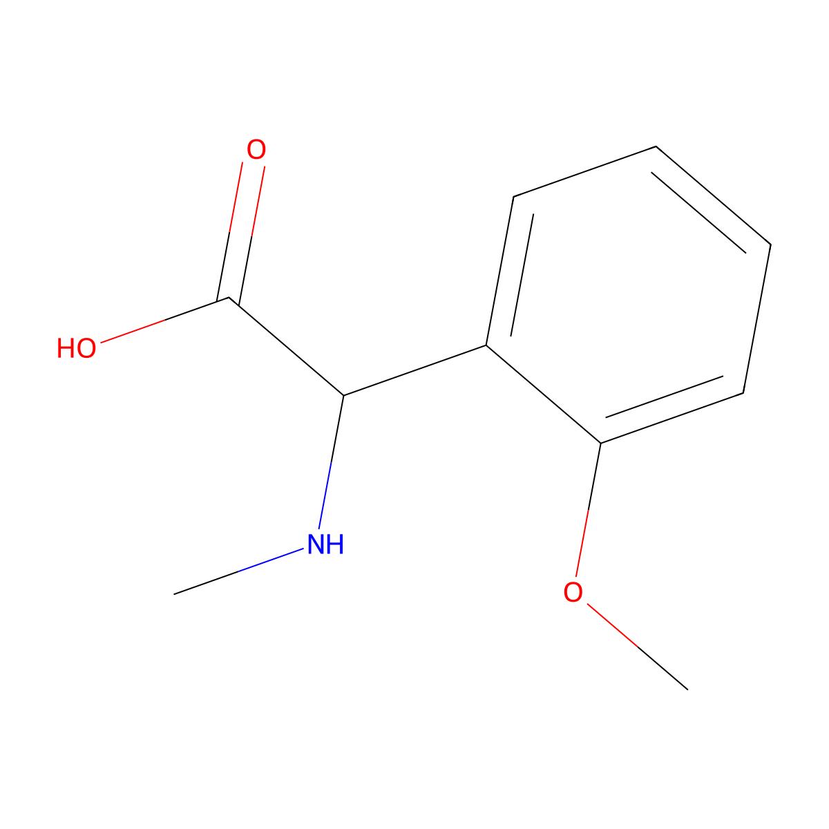 2-(2-Methoxyphenyl)-2-(methylamino)acetic acid molecular structure, CAS 1218032-63-3