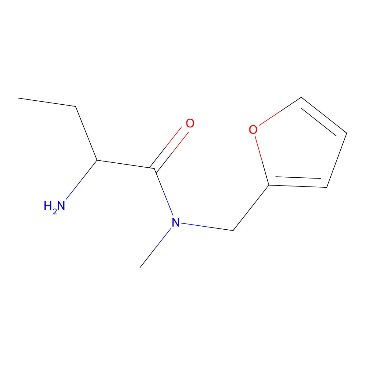 2-amino-N-(furan-2-ylmethyl)-N-methylbutanamide molecular structure, CAS 1218038-60-8