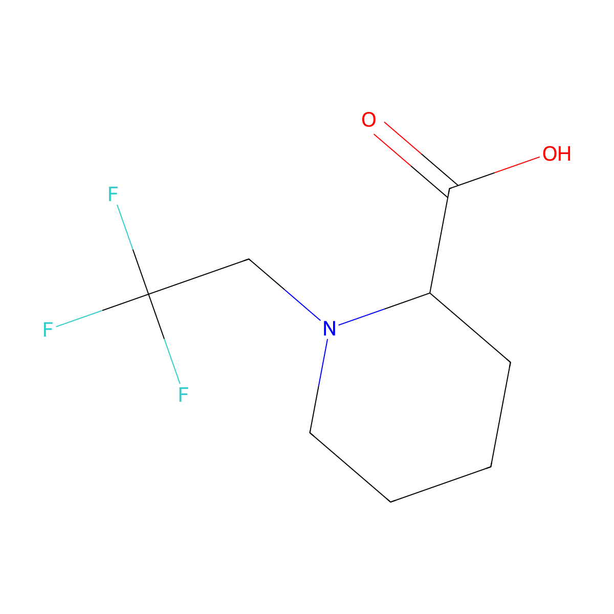 1-(2,2,2-Trifluoroethyl)piperidine-2-carboxylic acid molecular structure, CAS 1218039-38-3