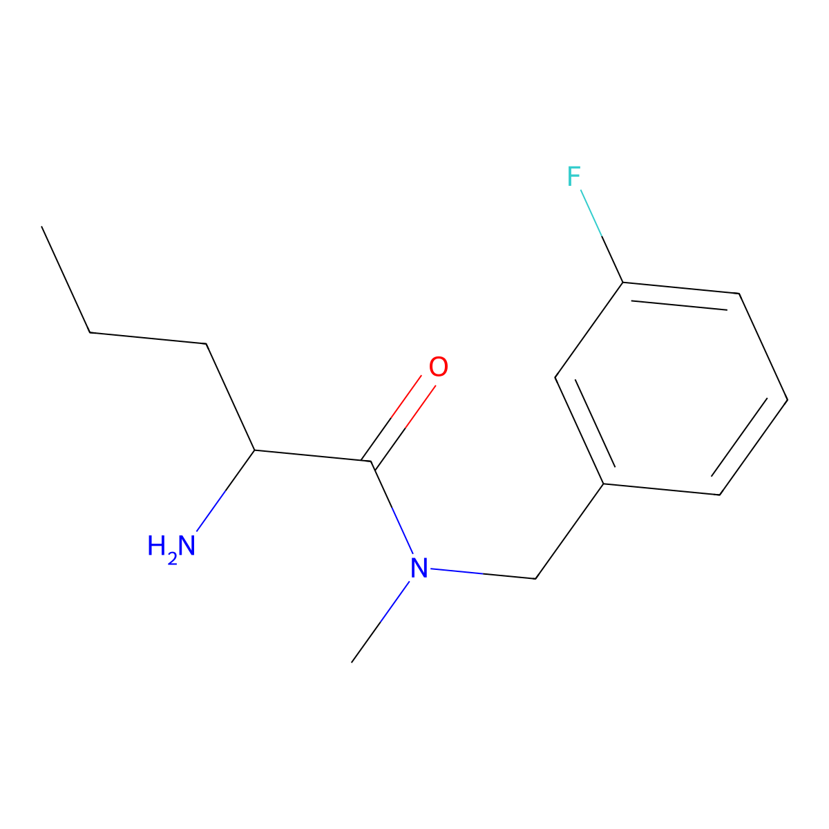 2-amino-N-[(3-fluorophenyl)methyl]-N-methylpentanamide molecular structure, CAS 1218040-65-3