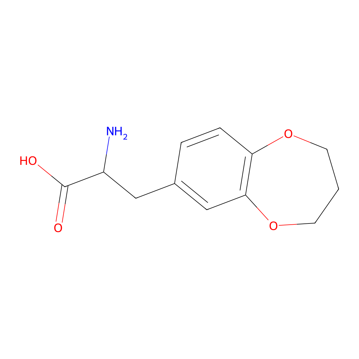 2-amino-3-(3,4-dihydro-2H-1,5-benzodioxepin-7-yl)propanoic acid molecular structure, CAS 1218047-29-0